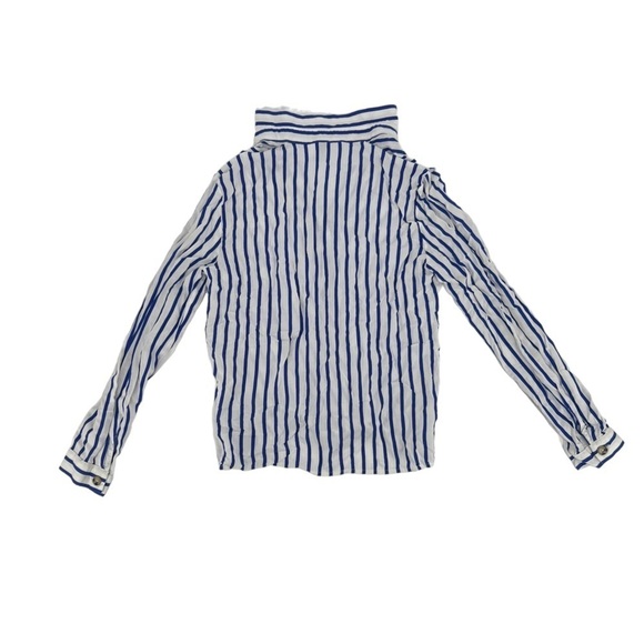 H&M Divided Blue White Striped Collared Long Sleeve Blouse Size Small Women's - Picture 3 of 6
